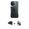 MARSİLYAN™- iPhone 15 Pro Max Kılıf Akış Çizgi Koleksiyonu - Siyah Vanessa Magic Hayalet Cam + Raze Metal Kamera Lens - LT