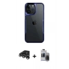 MARSİLYAN™- iPhone 15 Pro Max Kılıf Akış Çizgi Koleksiyonu - Siyah Vanessa Magic Hayalet Cam + Raze Metal Kamera Lens - GS