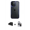 MARSİLYAN™- iPhone 15 Pro Max Kılıf Akış Çizgi Koleksiyonu - Siyah Vanessa Magic Hayalet Cam + Raze Metal Kamera Lens - SH
