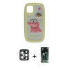 MARSİLYAN™- iPhone 15 Pro Max Kılıf Akış Yansıma - Şeffaf 360 Full Body Arka Koruyucu + Lacivert PVD Metal Kamera Lens