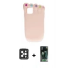 MARSİLYAN™- iPhone 15 Pro Max Kılıf Akış Yansıma - Şeffaf 360 Full Body Arka Koruyucu + PVD Metal Kamera Lens - SH