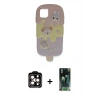 MARSİLYAN™- iPhone 15 Pro Max Kılıf Akış Yansıma - Şeffaf 360 Full Body Arka Koruyucu + Turuncu PVD Metal Kamera Lens