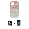MARSİLYAN™- iPhone 15 Pro Max Kılıf Akış Yansıma - Şeffaf 360 Full Body Arka Koruyucu + Turuncu PVD Metal Kamera Lens