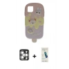MARSİLYAN™- iPhone 15 Pro Max Kılıf Akış Yansıma - Şeffaf Pasifik Cam Ekran Koruyucu + PVD Metal Kamera Lens - GS
