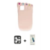 MARSİLYAN™- iPhone 15 Pro Max Kılıf Akış Yansıma - Şeffaf Pasifik Cam Ekran Koruyucu + PVD Metal Kamera Lens - GS