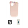 MARSİLYAN™- iPhone 15 Pro Max Kılıf Akış Yansıma - Şeffaf Pasifik Cam Ekran Koruyucu + PVD Metal Kamera Lens - GI
