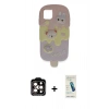 MARSİLYAN™- iPhone 15 Pro Max Kılıf Akış Yansıma - Şeffaf Pasifik Cam Ekran Koruyucu + PVD Metal Kamera Lens - TU