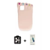 MARSİLYAN™- iPhone 15 Pro Max Kılıf Akış Yansıma - Şeffaf Pasifik Cam Ekran Koruyucu + PVD Metal Kamera Lens - TU