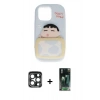 MARSİLYAN™- iPhone 15 Pro Max Kılıf Akış Yansıma - Siyah 360 Mat Full Body Arka Koruyucu + PVD Metal Kamera Lens - LT