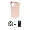 MARSİLYAN™- iPhone 15 Pro Max Kılıf Akış Yansıma - Siyah 3D Antistatik Hayalet Cam Ekran Koruyucu + PVD Metal Kamera Lens - GS