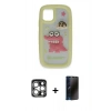 MARSİLYAN™- iPhone 15 Pro Max Kılıf Akış Yansıma - Siyah 3D Antistatik Hayalet Cam Ekran Koruyucu + PVD Metal Kamera Lens - GS