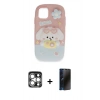 MARSİLYAN™- iPhone 15 Pro Max Kılıf Akış Yansıma - Siyah 3D Antistatik Hayalet Cam Ekran Koruyucu + PVD Metal Kamera Lens - GS