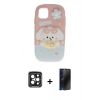 MARSİLYAN™- iPhone 15 Pro Max Kılıf Akış Yansıma - Siyah 3D Antistatik Hayalet Cam Ekran Koruyucu + PVD Metal Kamera Lens - SH
