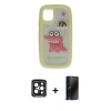 MARSİLYAN™- iPhone 15 Pro Max Kılıf Akış Yansıma - Siyah 3D Antistatik Hayalet Cam Ekran Koruyucu + PVD Metal Kamera Lens - SH