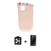 MARSİLYAN™- iPhone 15 Pro Max Kılıf Akış Yansıma - Siyah 3D Antistatik Hayalet Cam Ekran Koruyucu + PVD Metal Kamera Lens - TU