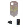 MARSİLYAN™- iPhone 15 Pro Max Kılıf Akış Yansıma - Siyah 3D Antistatik Hayalet Cam Ekran Koruyucu + Raze Metal Kamera Lens - LT