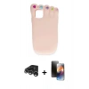 MARSİLYAN™- iPhone 15 Pro Max Kılıf Akış Yansıma - Siyah 3D Antistatik Mat Seramik Nano Ekran Koruyucu + Gümüş Raze Metal Kamera Lens