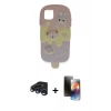 MARSİLYAN™- iPhone 15 Pro Max Kılıf Akış Yansıma - Siyah 3D Antistatik Mat Seramik Nano Ekran Koruyucu + Raze Metal Kamera Lens - LT