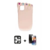 MARSİLYAN™- iPhone 15 Pro Max Kılıf Akış Yansıma - Siyah 3D Antistatik Mat Seramik Nano Ekran Koruyucu + PVD Metal Kamera Lens - GS