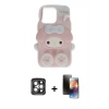 MARSİLYAN™- iPhone 15 Pro Max Kılıf Akış Yansıma - Siyah 3D Antistatik Mat Seramik Nano Ekran Koruyucu + PVD Metal Kamera Lens - GI
