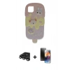 MARSİLYAN™- iPhone 15 Pro Max Kılıf Akış Yansıma - Siyah 3D Antistatik Mat Seramik Nano Ekran Koruyucu + Raze Metal Kamera Lens - TMGI