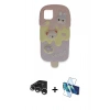 MARSİLYAN™- iPhone 15 Pro Max Kılıf Akış Yansıma - Siyah 3D Antistatik Seramik Nano Ekran Koruyucu + Raze Metal Kamera Lens - GS