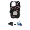 MARSİLYAN™- iPhone 15 Pro Max Kılıf Akış Yansıma - Siyah 3D Antistatik Seramik Nano Ekran Koruyucu + Raze Metal Kamera Lens - LT