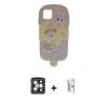 MARSİLYAN™- iPhone 15 Pro Max Kılıf Akış Yansıma - Siyah Bilvis 0.18mm Plus Cam Ekran Koruyucu + PVD Metal Kamera Lens - GI