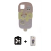 MARSİLYAN™- iPhone 15 Pro Max Kılıf Akış Yansıma - Siyah Bilvis 3D Cam Ekran Koruyucu + PVD Metal Kamera Lens - TU