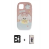 MARSİLYAN™- iPhone 15 Pro Max Kılıf Akış Yansıma - Siyah Bilvis 3D Cam Ekran Koruyucu + PVD Metal Kamera Lens - SH
