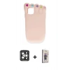 MARSİLYAN™- iPhone 15 Pro Max Kılıf Akış Yansıma - Siyah Bilvis 3D Cam Ekran Koruyucu + PVD Metal Kamera Lens - GI