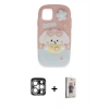 MARSİLYAN™- iPhone 15 Pro Max Kılıf Akış Yansıma - Siyah Bilvis 3D Cam Ekran Koruyucu + PVD Metal Kamera Lens - GS