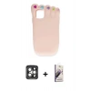 MARSİLYAN™- iPhone 15 Pro Max Kılıf Akış Yansıma - Siyah Bilvis 3D Mat Cam Ekran Koruyucu + PVD Metal Kamera Lens - GI