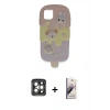 MARSİLYAN™- iPhone 15 Pro Max Kılıf Akış Yansıma - Siyah Bilvis 3D Mat Cam Ekran Koruyucu + PVD Metal Kamera Lens - GI