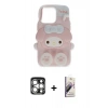 MARSİLYAN™- iPhone 15 Pro Max Kılıf Akış Yansıma - Siyah Bilvis 3D Mat Cam Ekran Koruyucu + PVD Metal Kamera Lens - GS