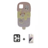 MARSİLYAN™- iPhone 15 Pro Max Kılıf Akış Yansıma - Siyah Bilvis 3D Mat Cam Ekran Koruyucu + PVD Metal Kamera Lens - GS