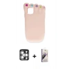 MARSİLYAN™- iPhone 15 Pro Max Kılıf Akış Yansıma - Siyah Bilvis 3D Mat Cam Ekran Koruyucu + PVD Metal Kamera Lens - GS