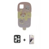MARSİLYAN™- iPhone 15 Pro Max Kılıf Akış Yansıma - Siyah Bilvis 3D Mat Cam Ekran Koruyucu + PVD Metal Kamera Lens - LT