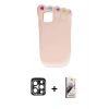 MARSİLYAN™- iPhone 15 Pro Max Kılıf Akış Yansıma - Siyah Bilvis 3D Mat Cam Ekran Koruyucu + PVD Metal Kamera Lens - LT