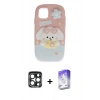 MARSİLYAN™- iPhone 15 Pro Max Kılıf Akış Yansıma - Siyah Bilvis 5in1 3D Magic Cam Ekran Koruyucu + Lacivert PVD Metal Kamera Lens