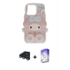 MARSİLYAN™- iPhone 15 Pro Max Kılıf Akış Yansıma - Siyah Bilvis 5in1 3D Magic Cam Ekran Koruyucu + Raze Metal Kamera Lens - LT