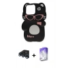 MARSİLYAN™- iPhone 15 Pro Max Kılıf Akış Yansıma - Siyah Bilvis 5in1 3D Magic Cam Ekran Koruyucu + Raze Metal Kamera Lens - LT