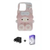 MARSİLYAN™- iPhone 15 Pro Max Kılıf Akış Yansıma - Siyah Bilvis 5in1 3D Magic Cam Ekran Koruyucu + Siyah Raze Metal Kamera Lens