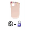 MARSİLYAN™- iPhone 15 Pro Max Kılıf Akış Yansıma - Siyah Bilvis 5in1 5D Magic Hayalet Cam Ekran Koruyucu + PVD Metal Kamera Lens - LT