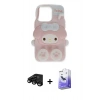 MARSİLYAN™- iPhone 15 Pro Max Kılıf Akış Yansıma - Siyah Bilvis 5in1 5D Magic Hayalet Cam Ekran Koruyucu + Raze Metal Kamera Lens - SH