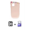 MARSİLYAN™- iPhone 15 Pro Max Kılıf Akış Yansıma - Siyah Bilvis 5in1 5D Magic Hayalet Cam Ekran Koruyucu + PVD Metal Kamera Lens - GS