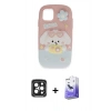 MARSİLYAN™- iPhone 15 Pro Max Kılıf Akış Yansıma - Siyah Bilvis 5in1 5D Magic Hayalet Cam Ekran Koruyucu + PVD Metal Kamera Lens - SH