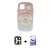 MARSİLYAN™- iPhone 15 Pro Max Kılıf Akış Yansıma - Siyah Bilvis 5in1 5D Magic Hayalet Cam Ekran Koruyucu + PVD Metal Kamera Lens - LT