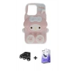 MARSİLYAN™- iPhone 15 Pro Max Kılıf Akış Yansıma - Siyah Bilvis 5in1 5D Magic Hayalet Cam Ekran Koruyucu + Raze Metal Kamera Lens - GS