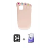 MARSİLYAN™- iPhone 15 Pro Max Kılıf Akış Yansıma - Siyah Bilvis 5in1 5D Magic Hayalet Cam Ekran Koruyucu + PVD Metal Kamera Lens - SH